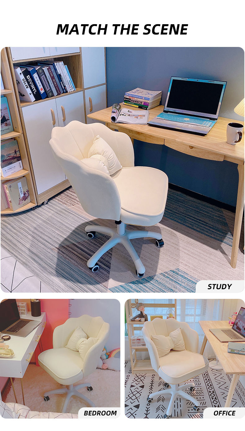 Unikt design komfort hjemmestol kammuslingformede kontorstole (4)