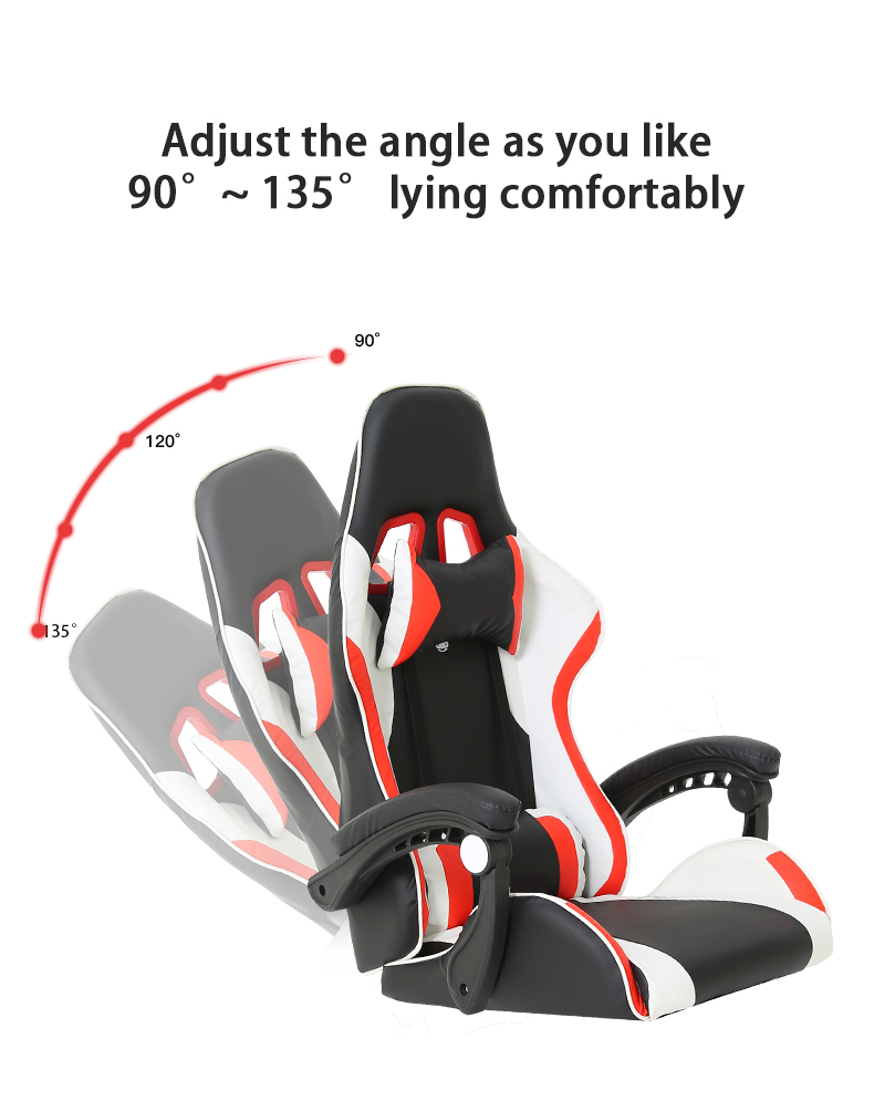 PU ādas moderni, ergonomiski spēļu krēsli ar augstu muguru (2)